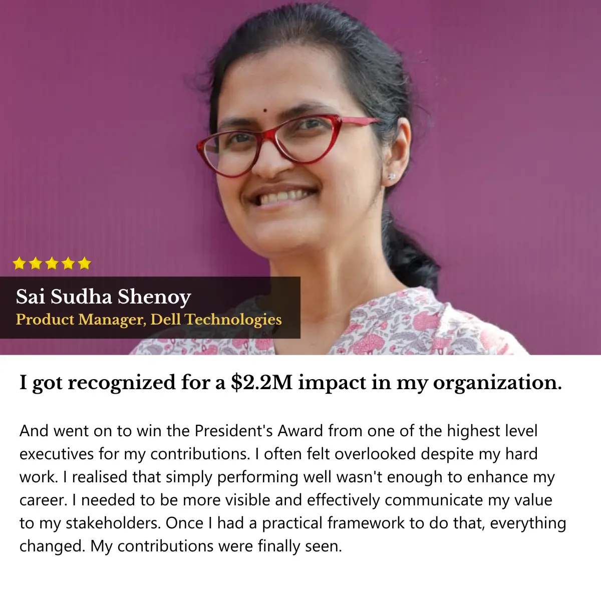 I got recognized for a $2.2M impact in my organization.